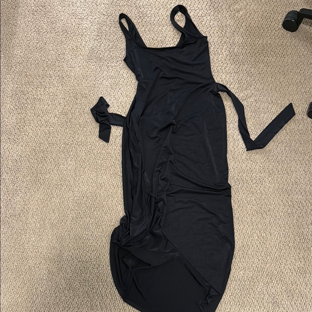 ASOS Petite Black Spaghetti Strap Asymmetrical Sundress